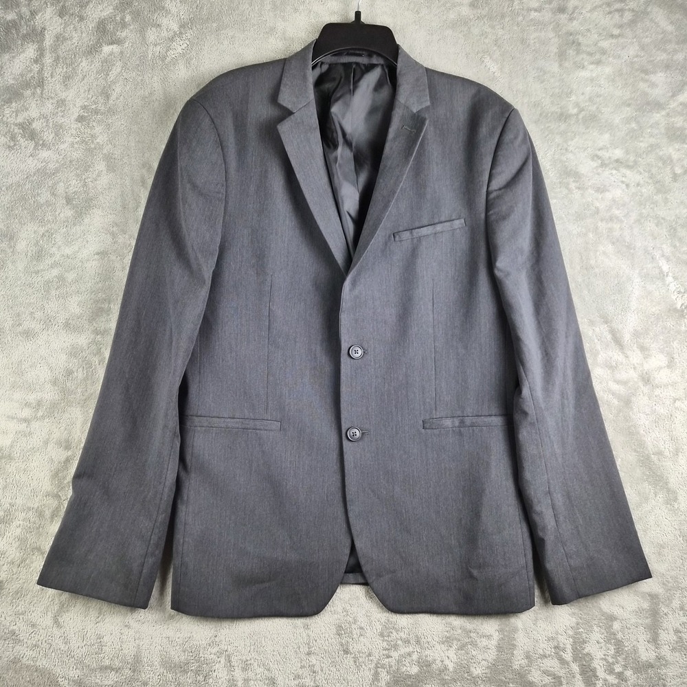Asos Blazer Jacket Mens 42 Gray Slim Fit Stretchy Slim Fit 2 Buttons Sport Coat